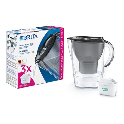 Brita Marella, carafe avec filtre 2,4 litres, graphite + filtre Maxtra Pro Pure Performance, 3 p