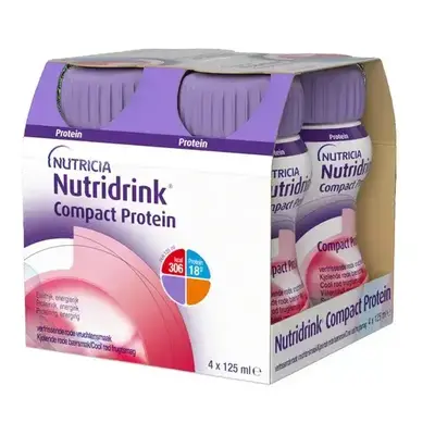 Nutridrink protéine compacte avec arôme rafraîchissant de fruits rouges, 4 x 125 g, Nutricia