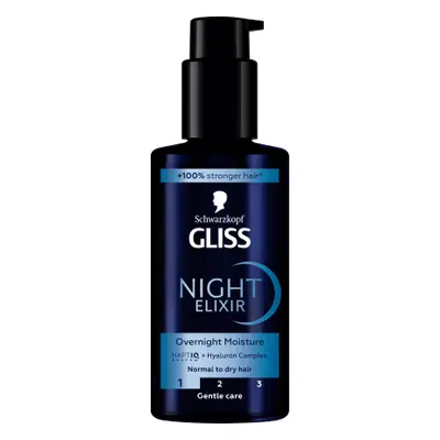 Schwarzkopf GLISS Elixir de nuit pour cheveux normaux et secs, 100 ml