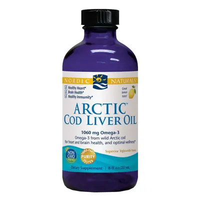 Arctic Cod Liver Oil Lemon 1060mg Huile de foie de morue sauvage 237ml, Nordic Naturals