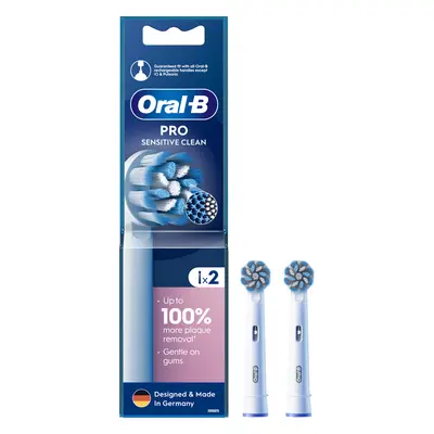 Oral-B Pro Sensitive Clean, embouts de remplacement pour brosse à dents électrique, 2 pièces