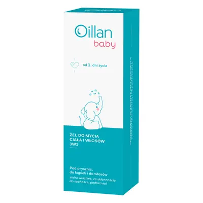 Oillan Baby, gel pour le bain, le corps et les cheveux 3en1, dès le premier jour de vie, 200 ml