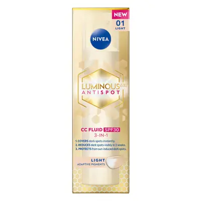 Nivea Luminous Anti Spot 3-in-1 Anti-Pigmentation CC Cream, Luminous, SPF 30, 40 ml