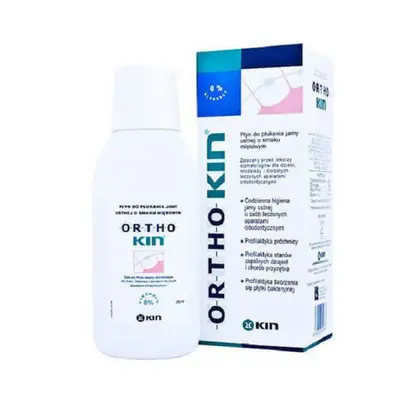 KIN Orthokin, bain de bouche pour les porteurs d'appareils dentaires, goût menthe, 500 ml