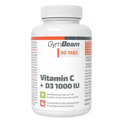 GymBeam Vitamine C + D3 1000 UI 90 comprimés