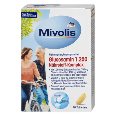 Glucosamine 1.250 Complément alimentaire Articulations & Muscles, 40 comprimés, Mivolis