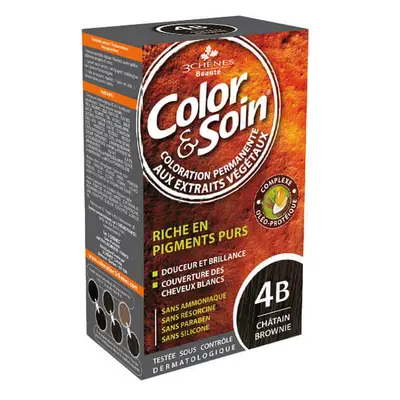 Color&Soin, teinture pour cheveux, 4B châtain, 135 ml