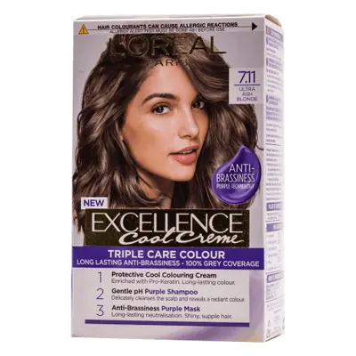 Loreal Paris EXCELLENCE CREME Teinture permanente avec ammoniaque 7.11, 1 pc