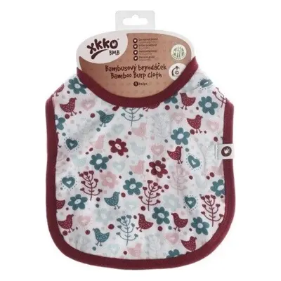 XKKO Bavoir en bambou Fleurs et oiseaux Filles (avec PUL) 1×1 pc