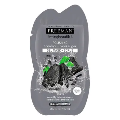 Masque exfoliant au charbon de bois et au sucre noir, 15 ml, Freeman