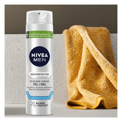 Nivea Men Skin Protection, gel à raser, Silver Protect, 200 ml