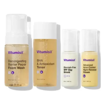 Kit anti-acné Vitumisil, mousse visage 100 ml + tonique 100 ml + crème de jour 50 ml + crème de 