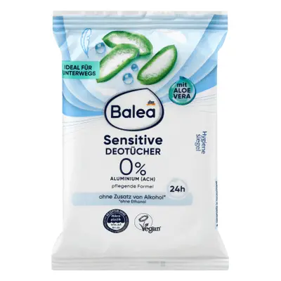 Balea Lingettes déodorantes sensibles, 10 pièces