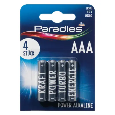 Piles Paradies Micro AAA, 4 pièces