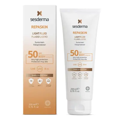 Sesderma Repaskin Light Fluid, crème solaire légère pour le corps, SPF 50, 200 ml