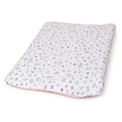 CEBA Housse souple pour matelas à langer 2 pcs Candy Pink, Bird World + Light Grey, Bird World 1