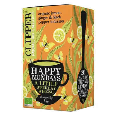 Clipper, thé au citron avec gingembre et poivre noir, 2,25 g x 20 sachets