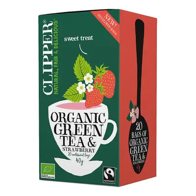 Clipper, thé vert aux fraises, 2 g x 20 sachets