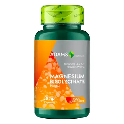 Bisglycinate de magnésium, 800 mg, 30 gélules, Adams Supplements