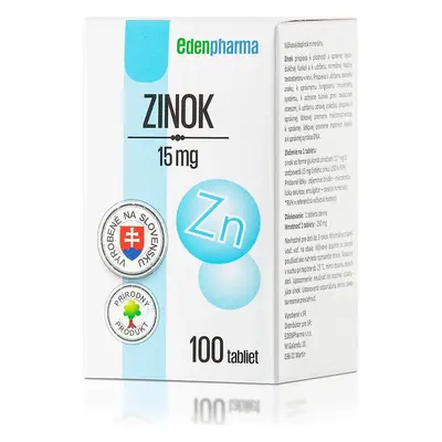 EDENPharma ZINOK 15 mg 1×100 tbl, complément alimentaire