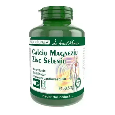 Calcium, Magnésium, Zinc, Sélénium, 150 gélules, Pro Natura