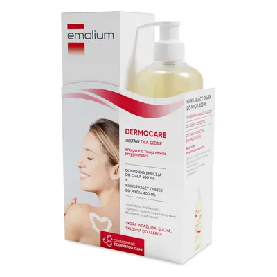 Set Emolium Dermocare, huile lavante hydratante, à partir de 3 mois, 400 ml + émulsion corporell