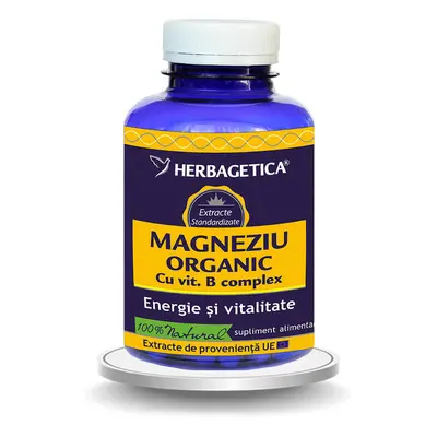 Magnésium biologique avec complexe de vitamine B, 120 gélules, Herbagetica