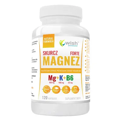 Wish Shrink Magnésium Forte, Mg + K + B6, 120 gélules