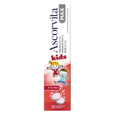 Ascorvita MAX enfants 4-6 ans 1×20 tbl, complément alimentaire