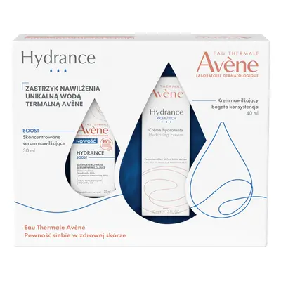 Avène Hydrance Moisture Moisture Shot Set, crème hydratante riche 40 ml + sérum concentré hydrat