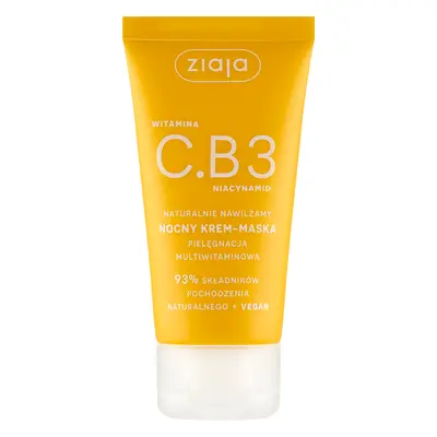 Ziaja Vitamine C.B3 Niacinamide, crème-masque de nuit pour le visage, 50 ml