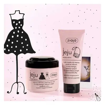 Ziaja Jeju Pink set, gel douche et bain, 300 ml + shampooing, 300 ml + après-shampooing biphasé,