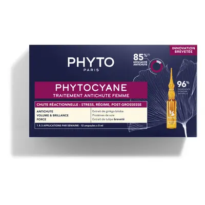 Phytocyane traitement progressif de la chute des cheveux pour les femmes, 12 x 5 ml, Phyto