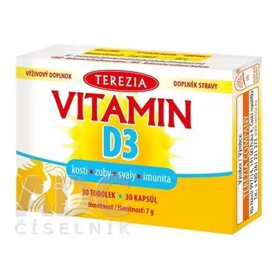 Terezia Vitamine D3 1000 IU 30 gélules