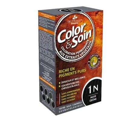 Color&Soin, teinture pour cheveux, 1N, noir ébène, 135 ml