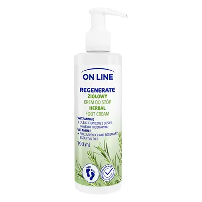 On Line Regenerate, crème pour les pieds à base de plantes, 190 ml