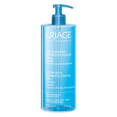 Uriage Eau Thermale, gel nettoyant dermatologique visage et corps, peaux sensibles et irritées, 