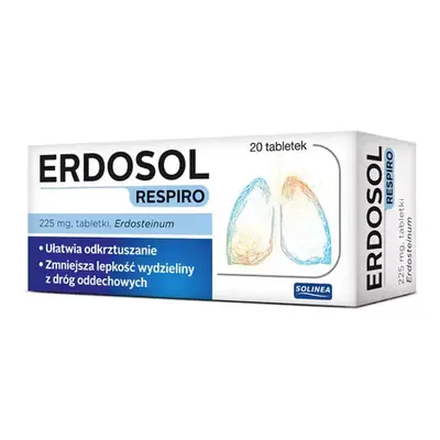 Erdosol Respiro 225 mg, 20 comprimés