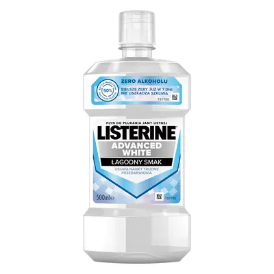 Listerine Advanced White, bain de bouche, saveur douce, 500 ml