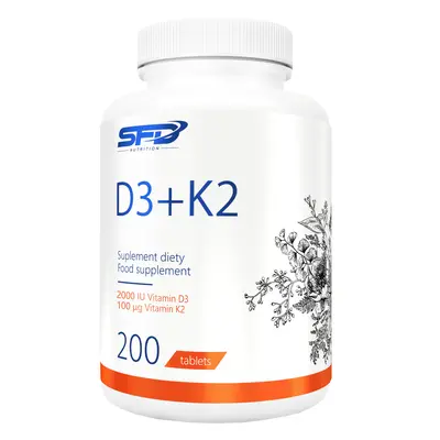 SFD D3 + K2, vitamine D 2000 UI + vitamine K 100 µg, 200 comprimés