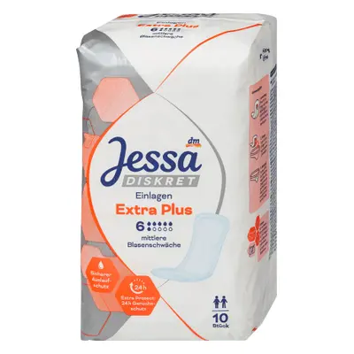 Jessa DISKRET Serviettes d'incontinence Extra Plus, 10 pièces