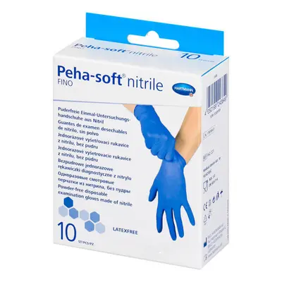 Peha-soft nitrile fino, gants en nitrile, non stériles, non poudrés, bleus, taille S, 10 pièces