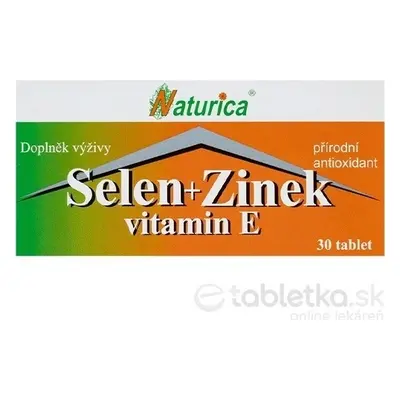 Naturica SELENIUM + ZINC, vitamine E 1×30 tbl, complément alimentaire