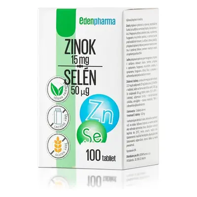 EDENPharma ZINOC 15 mg + SELEN 50 µg 1×100 tbl, complément alimentaire