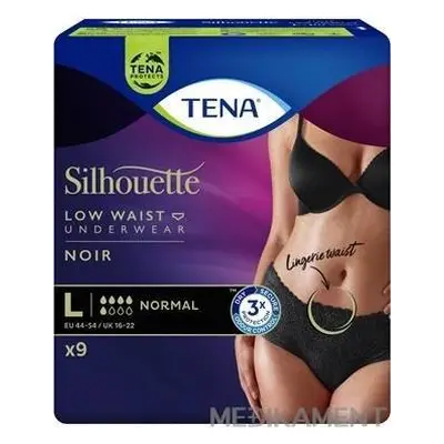 TENA SILHOUETTE NORMAL NORMAL BLACK L 9KS 1×9 pcs, sous-vêtements pour incontinence