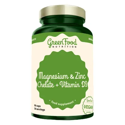 GreenFood Nutrition Chélate de Magnésium et Zinc + Vitamine D3 90 gélules