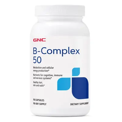 B Complex 50, Complexe de vitamines B, 90 cps, GNC