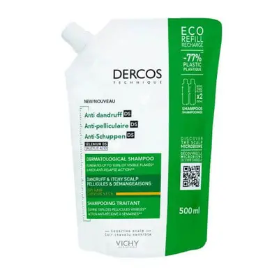 Shampooing anti-matière Reserve eco pour cheveux normaux et secs Dercos, 500 ml, Vichy