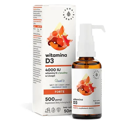 Aura Herbals Vitamine D3 4000 UI, gouttes, 50 ml