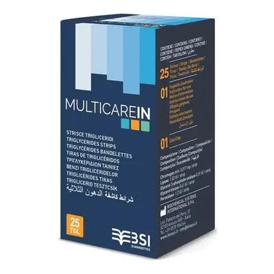 Multicare IN Bandelettes Test Triglycérides, 25 pièces, Biochemical Systems